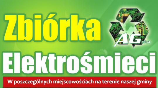 Plakat informacyjny dotyczący zbiórki elektrośmieci