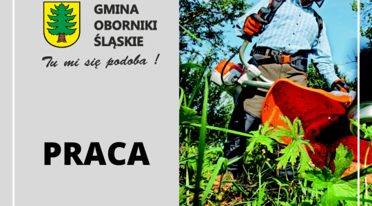 Grafika z pracownikiem koszącym trawę