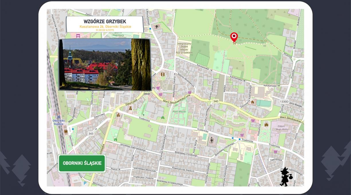 Wzgórzek Grzybek lokalizacja